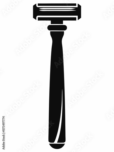 Razor vector silhouette black illustration on white background