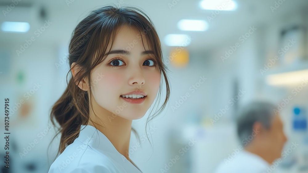 病院で働く日本人女性 病院で働く日本人女性