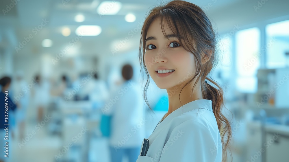 Fototapeta premium 病院で働く日本人女性