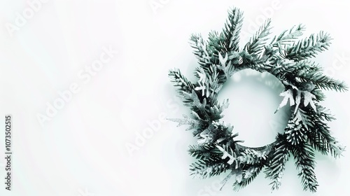 Christmas Wreath Isolated on White Background - a festive and charming visual. The Christmas wreath isolated on the white background creates a simple yet elegant look. It gives the impression of a hol