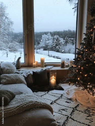 Cozy Winter Interior with C...