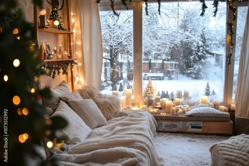 Cozy Winter Window View wit...