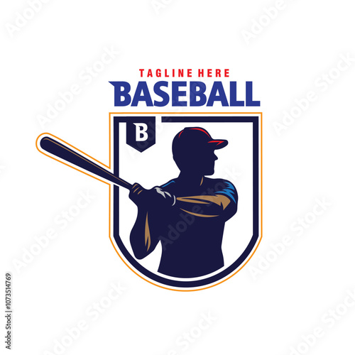 baseball sports  badge emblem shield logo  vector illustration