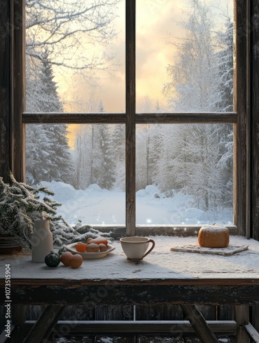 A Snowy Winter View From a ...