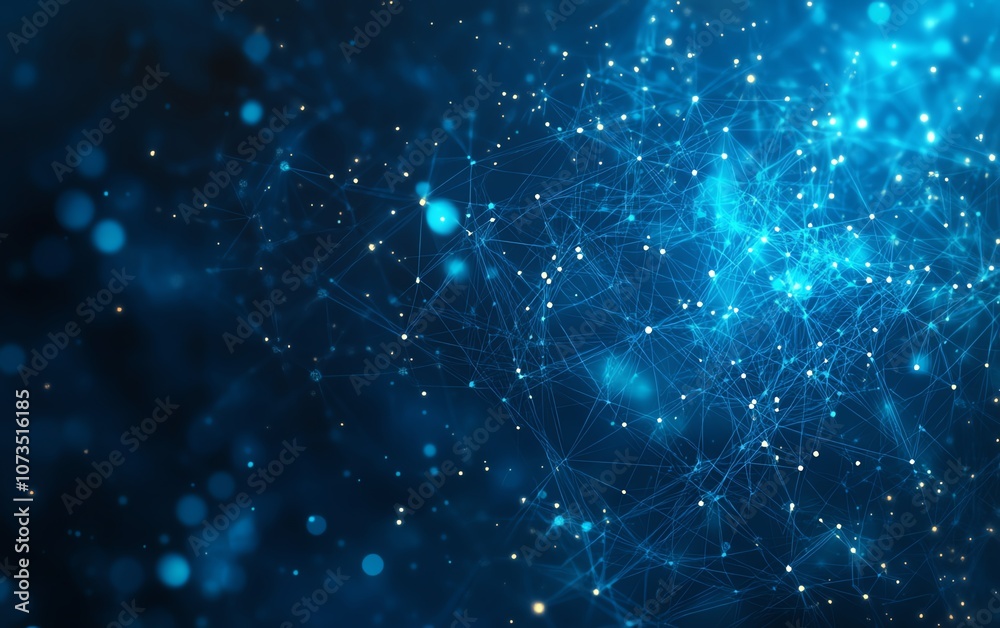 Digital connection network with glowing people icons on a blue background, representing the interconnected world of technology and social media, Generative AI Digital connection network with glowing people icons on a blue background, representing the interconnected world of technology and social media, Generative AI