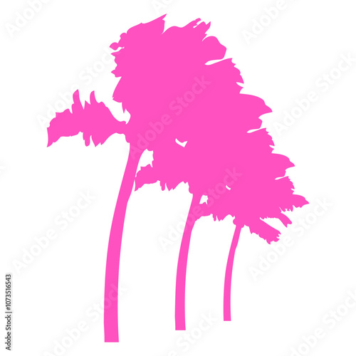 Many Palm Trees Row Island 3 Trees Beach Vacation South Seas Tropical Warm Weather Caribbean Plant Nature Lover Floral Summer Holiday Life Isolated T-Shirt Poster Sticker Print Illustration Design