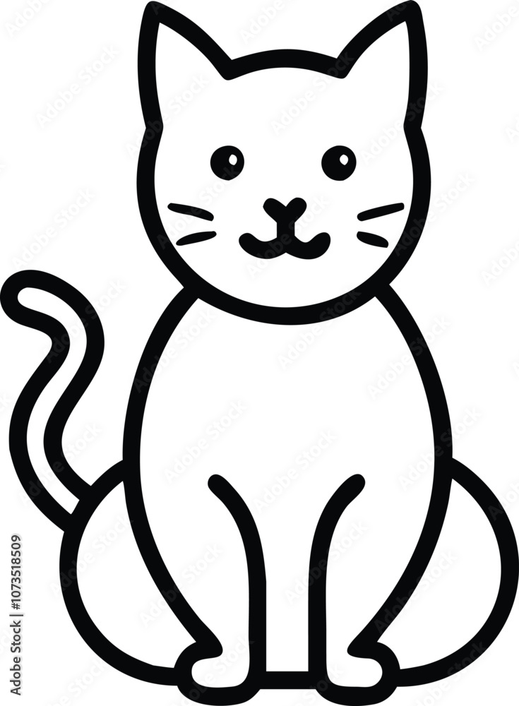 Simple cat line icon. Stroke pictogram. Vector illustration isolated on a white background. Premium quality symbols. Vector sign for mobile app and web sites. Simple cat line icon. Stroke pictogram. Vector illustration isolated on a white background. Premium quality symbols. Vector sign for mobile app and web sites.