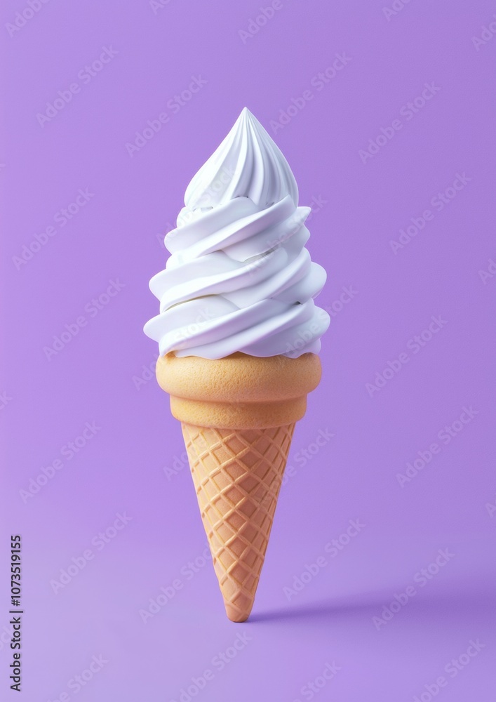 A white ice cream cone with a white swirl on top A white ice cream cone with a white swirl on top