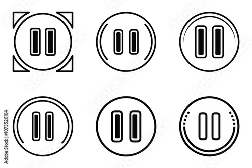 Pause icon set in vector