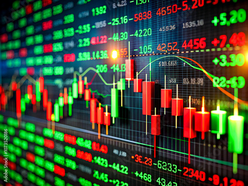 Modern Financial Background with Abstract Graphs, Data Analytics, and Stock Market Icons – Perfect for Business and Investment Concepts