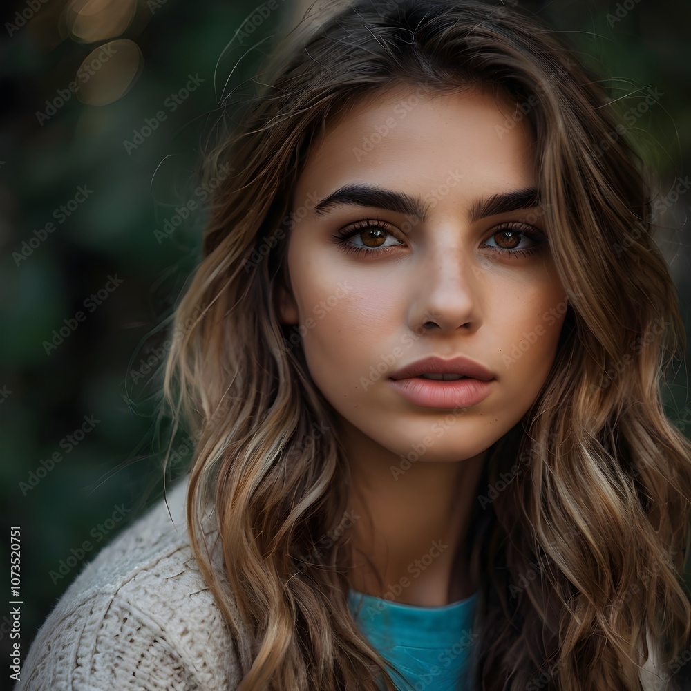 Italian Woman with Dark Blonde Hair and Glamour Gaze Italian Woman with Dark Blonde Hair and Glamour Gaze