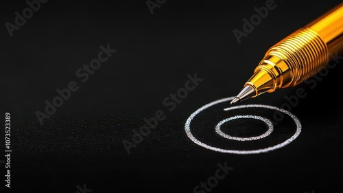 Macro of a pen marking  Opportunity  in a strategic business plan, emphasizing growth potential, Pen marking opportunity in business plan, Clear and focused photo