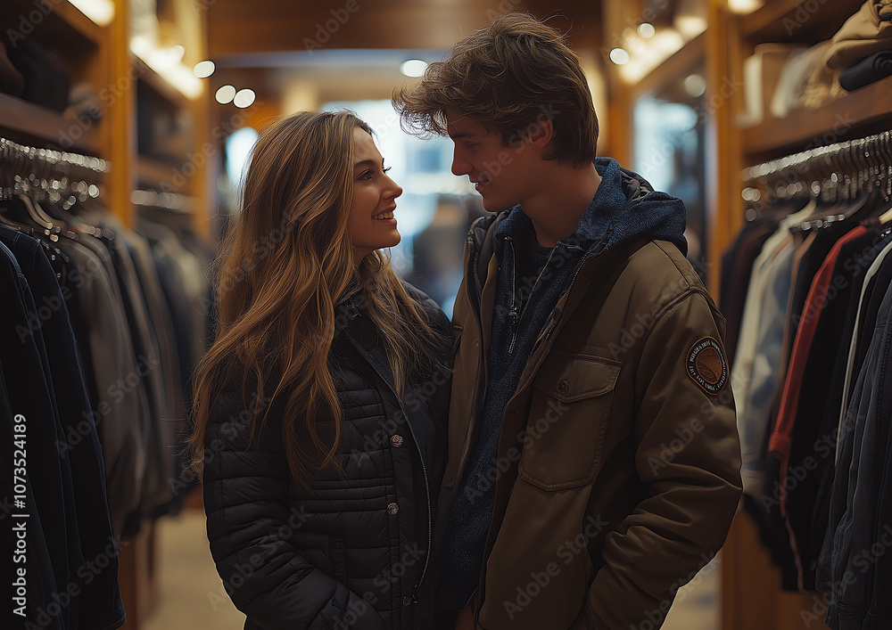 Couple shopping in a shopping mall Couple shopping in a shopping mall