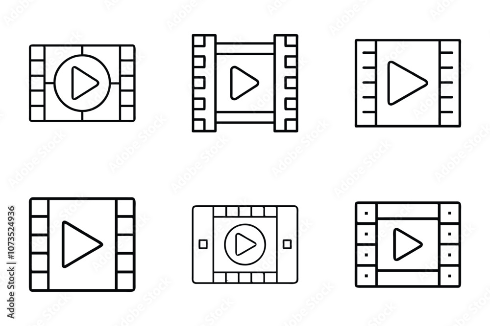 Play icon set in creative vector art Play icon set in creative vector art