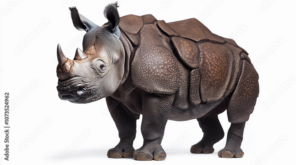 Fototapeta premium Rhino in a studio setting during daylight hours