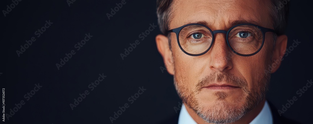 Close-up of a business leader with a focused expression, reviewing a list of goals and action items, Business leader with focused expression reviewing goals, Serious and determined Close-up of a business leader with a focused expression, reviewing a list of goals and action items, Business leader with focused expression reviewing goals, Serious and determined