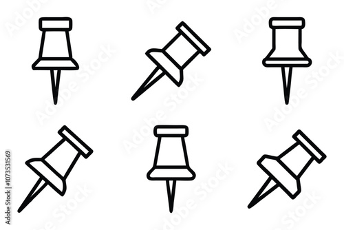 Push pin icon set in vector art