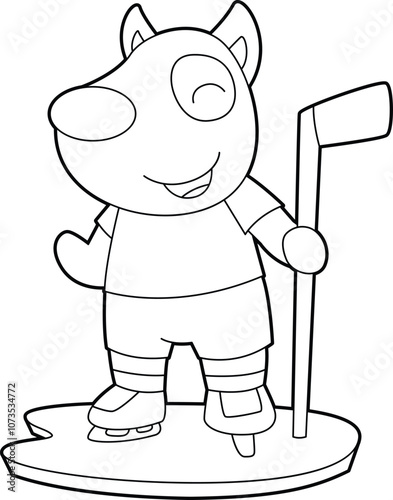 Photography Dog Ice hockey Ice hockey stick Animal Vector Graphic Art Illustration