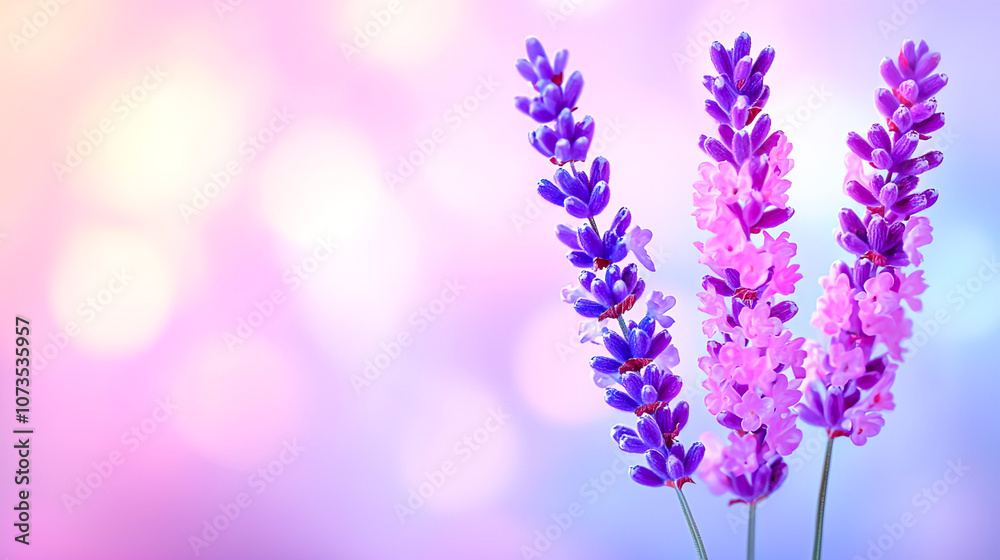 Obraz premium Lavendar Flowers on a Soft Colorful Background