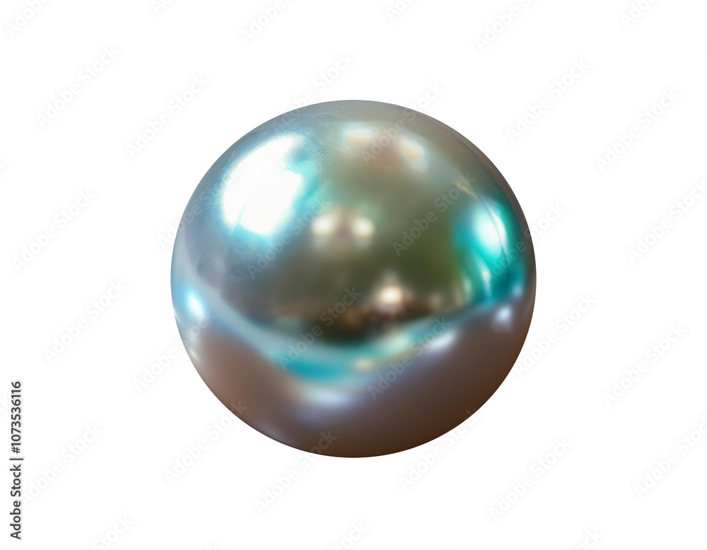 Obraz premium Close-Up Illustration of a Lustrous Pearl with Smooth Surface and Subtle Iridescence