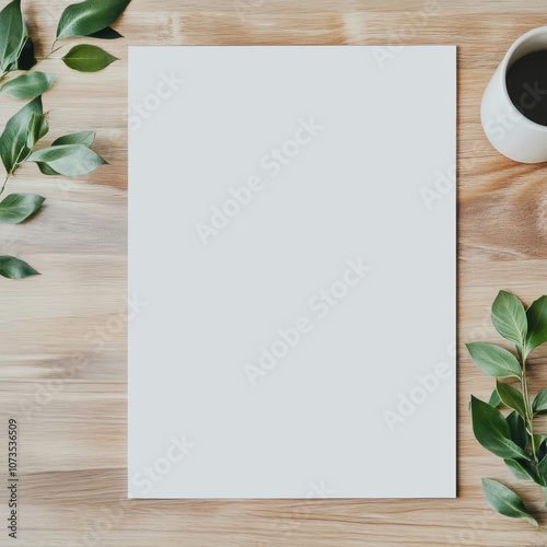 Coloring book page mockup, plain white page mockup photo