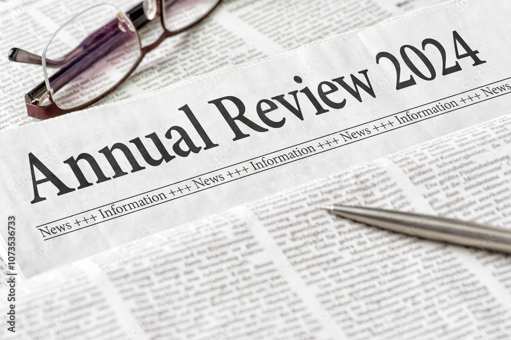A newspaper with the headline Annual review 2024 A newspaper with the headline Annual review 2024