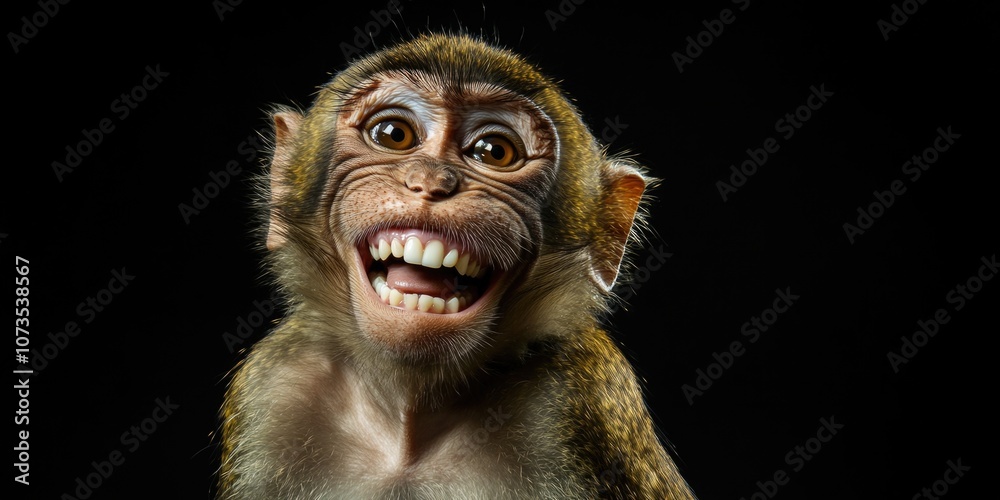 Monkey with joyful expression Monkey with joyful expression