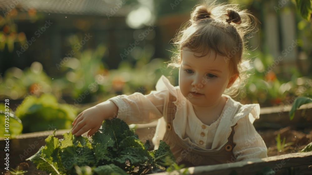 Fototapeta premium Baby Garden Adventure