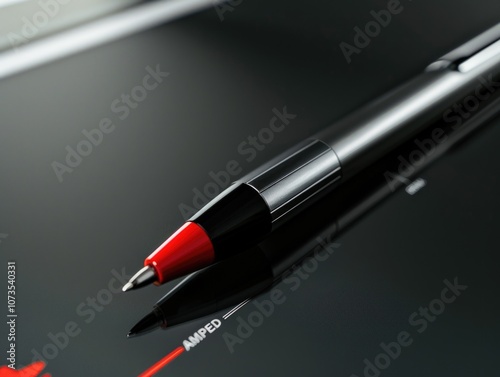 Modern Pen on Black Surface photo