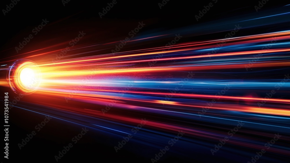 Abstract background of travel at the speed of light in space