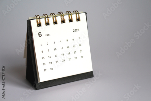 Monthly calendar template for the new year 2025 desk calendar,isolated on white background