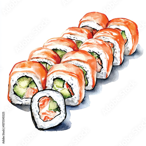 Rolls watercolor clipart illustration