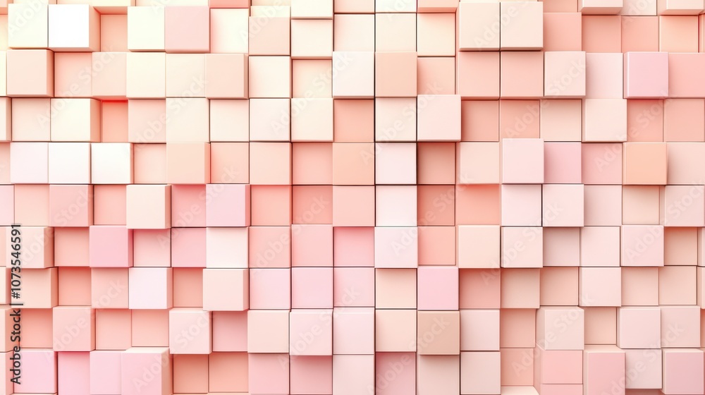 Soft pink 3D cube pattern, creating a pastel geometric background
Soft pink 3D cube pattern, creating a pastel geometric background