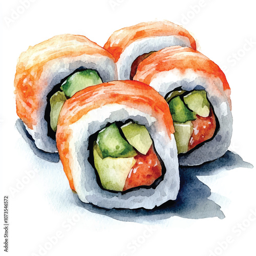 Rolls watercolor clipart illustration