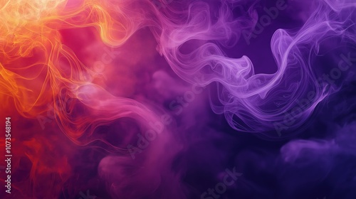 Wallpaper Mural Abstract digital art of smoke in the colors of purple, orange and red Torontodigital.ca