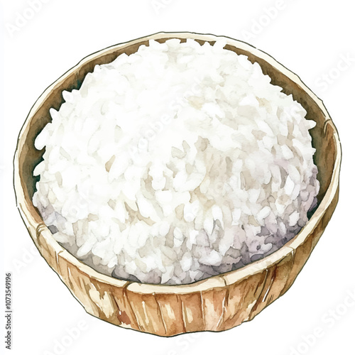 Rice watercolor clipart illustration