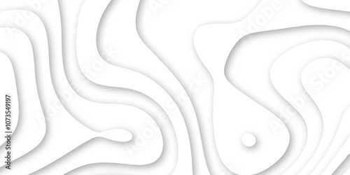 Abstract luxury white modern 3d papercut background. Minimal abstract vector wave carve diamond topography line circle creative topography map circle and wave line smooth multilayer pattern. papercut.