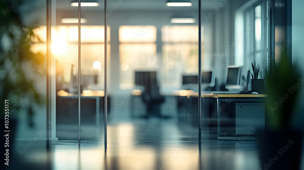 Beautiful inconspicuous office interior room. Blurry workspace with unfocused effect Beautiful inconspicuous office interior room. Blurry workspace with unfocused effect