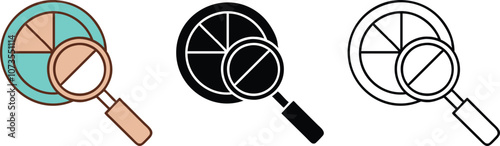Magnifying Glass Pie Chart Analysis Data Visualization