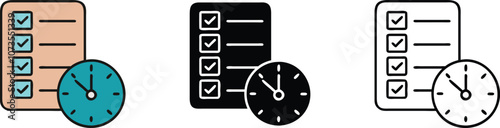Checklist Time Management Icons Graphic Design