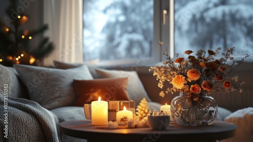 Cozy Winter Living Room wit...