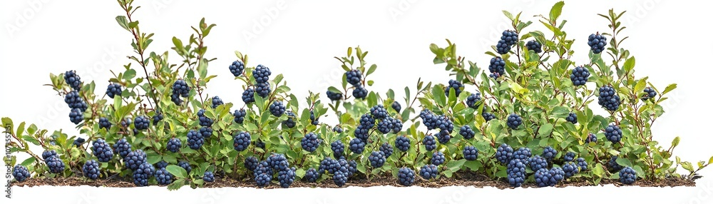 Blueberry bushes with ripe fruit, white isolate background. Blueberry bushes with ripe fruit, white isolate background.