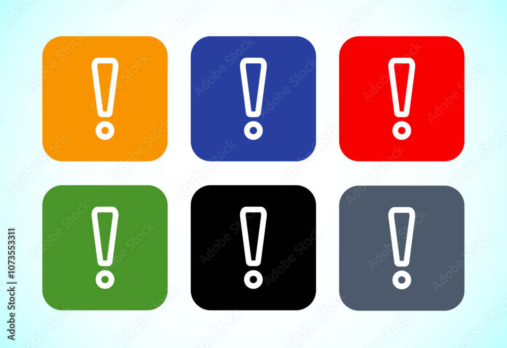 Exclamation mark icon design, Caution and warning icon set Exclamation mark icon design, Caution and warning icon set