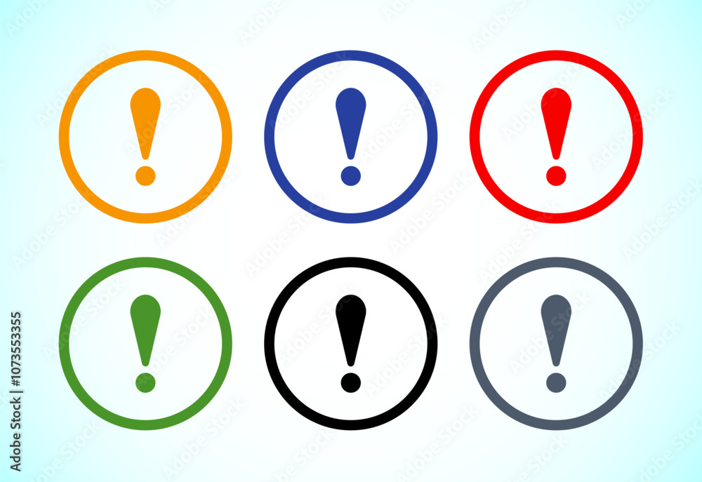 Exclamation mark icon design, Caution and warning icon set Exclamation mark icon design, Caution and warning icon set
