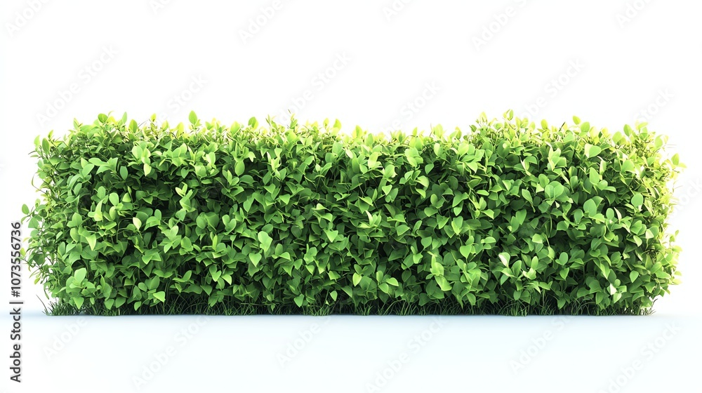 Green hedge plant, white isolated background. Green hedge plant, white isolated background.