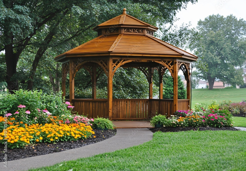 Wooden Gazebo Garden Wedding Ceremony Wooden Gazebo Garden Wedding Ceremony