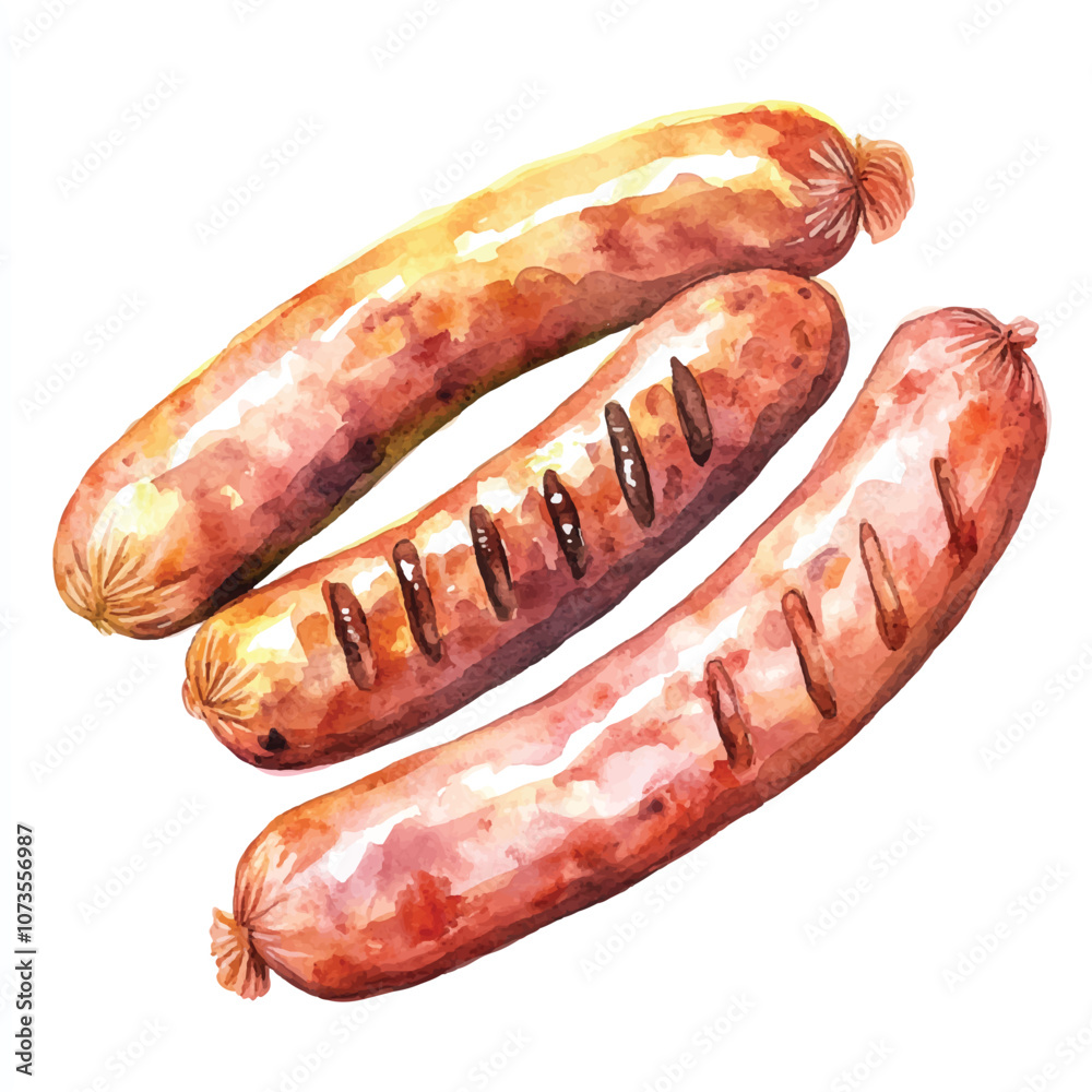 Sausage watercolor clipart illustration Sausage watercolor clipart illustration