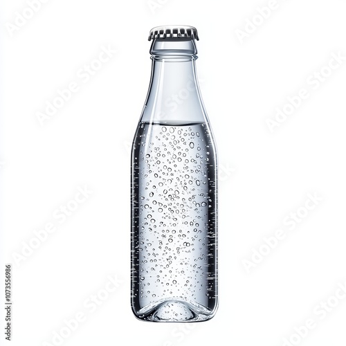 Wallpaper Mural Clear glass bottle filled with sparkling water and bubbles. Torontodigital.ca