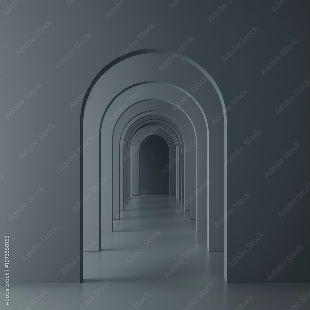Abstract perspective of repetitive archways Abstract perspective of repetitive archways