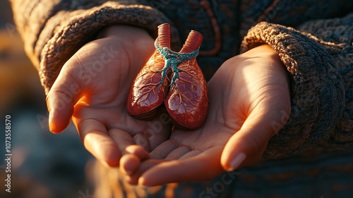 A Person Holding a 3D Model of a Thyroid Gland Symbolizing

 photo